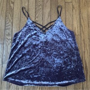 American Eagle Outfitters Crushed Velvet Tank - Deep Purple